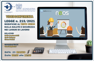 Webinar – Modifiche al testo unico sulla salute e sicurezza nei luoghi di lavoro – 23 marzo 2022, ore 9.30