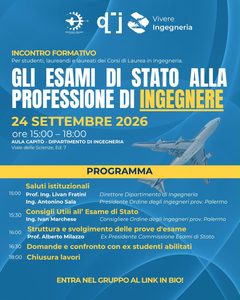 Incontro Formativo per Studenti, Laureandi e Laureati dei Corsi di Laurea in Ingegneria